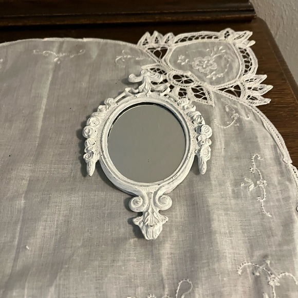 Elegant White Ornate Wall Mirror - Picture 3 of 6